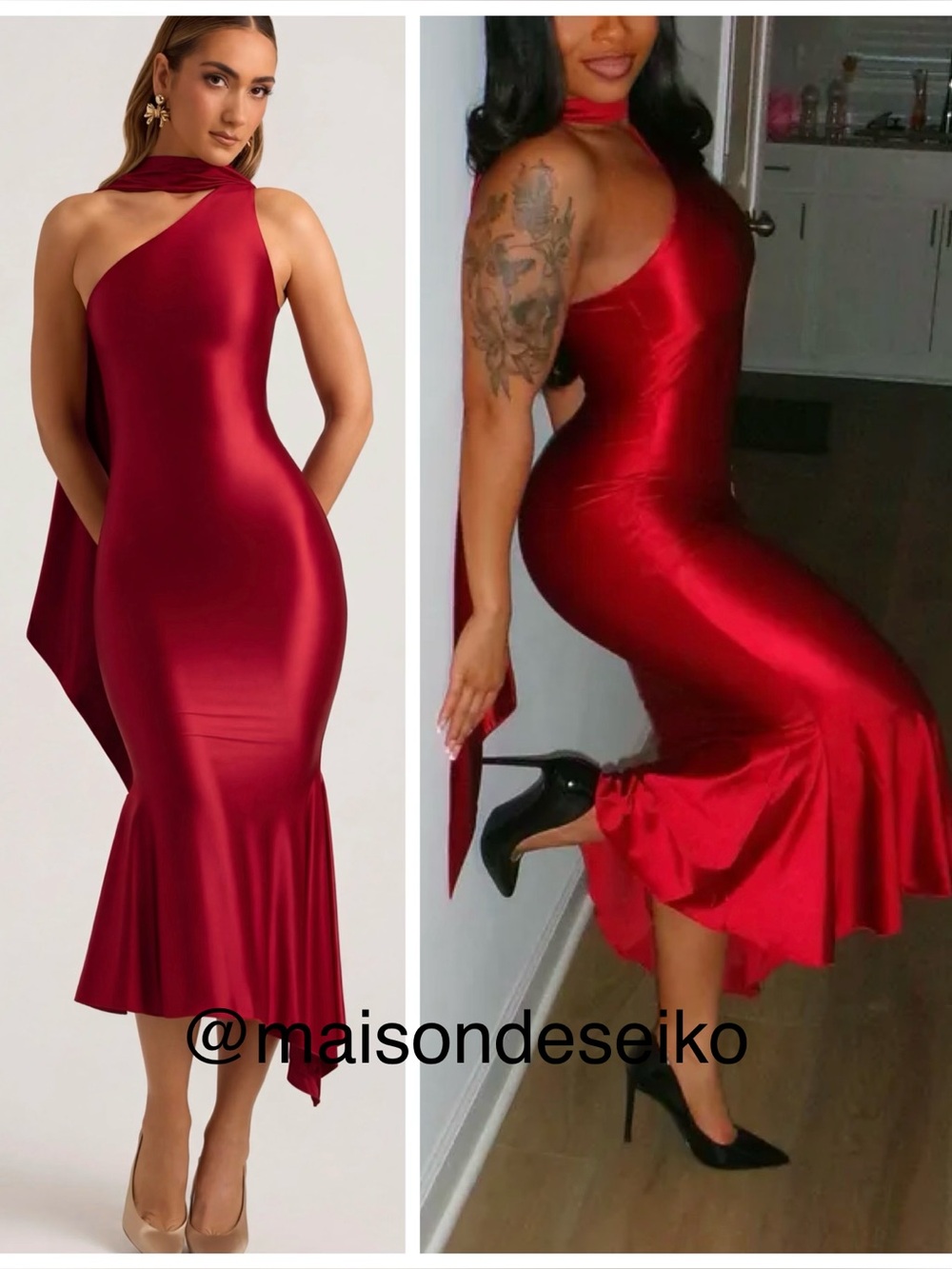 NWT Oh Polly Maxi Dress Red Shaya One Shoulder Satin Wedding Guest size XXS